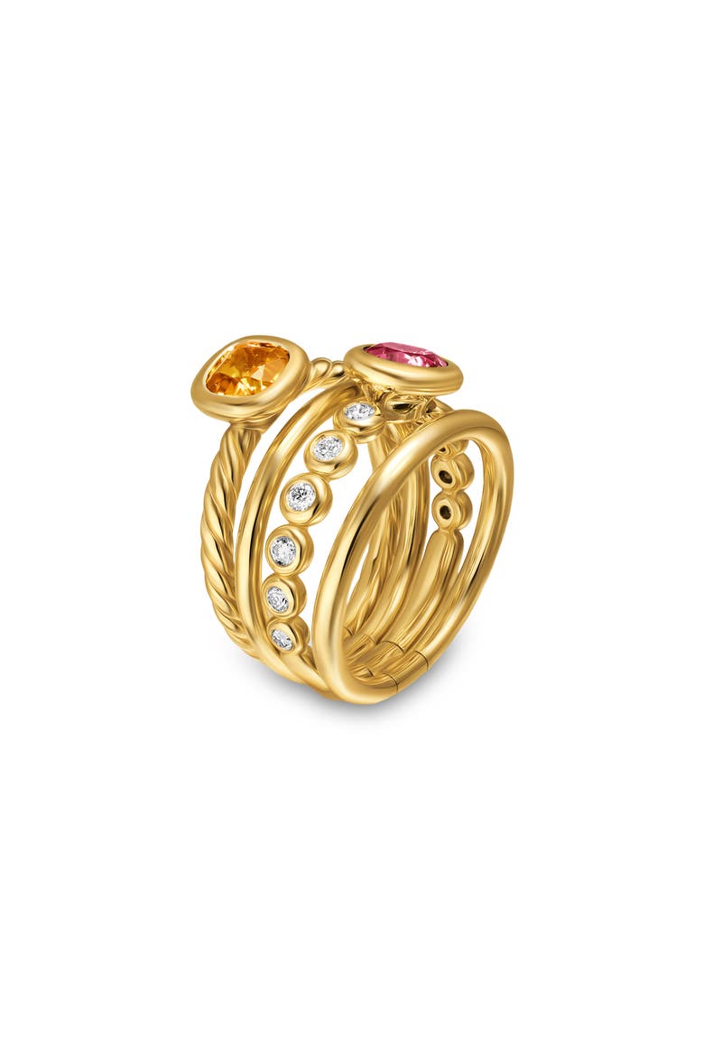 Dy Mercer® Color Stone Multirow Ring, 10mm, Alternate, color, GOLD