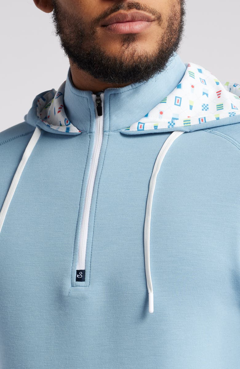 Swannies Conway Quarter Zip Golf Hoodie, Alternate, color, Horizon Blue