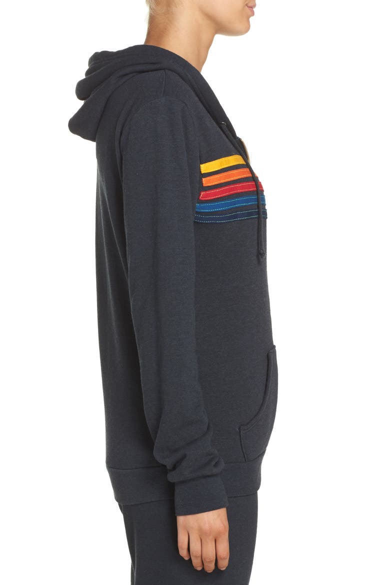 5-Stripe Zip Hoodie, Alternate, color, CHARCOAL