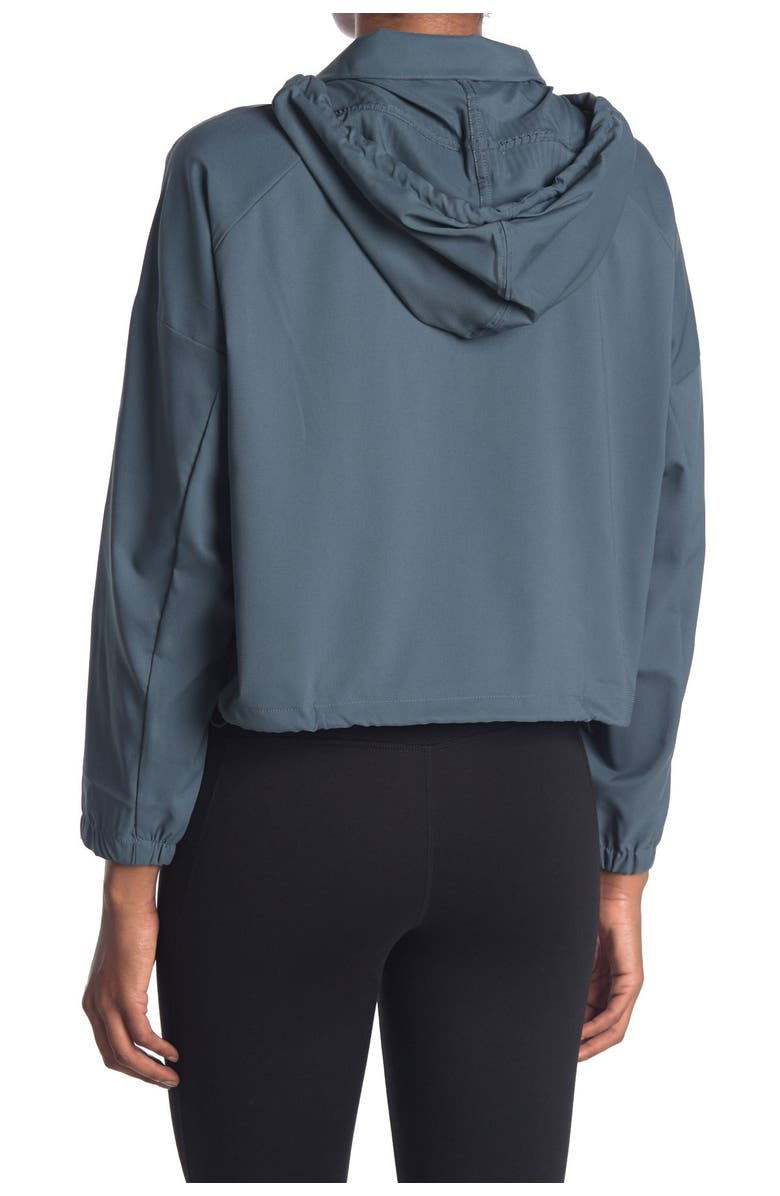 adidas Cropped 3/4 Zip Hoodie, Alternate, color, 