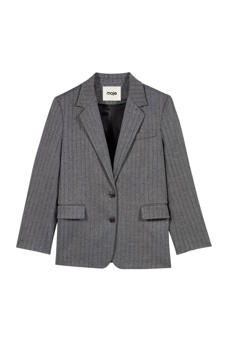 Rhinestone suit jacket, Alternate, color, Grey