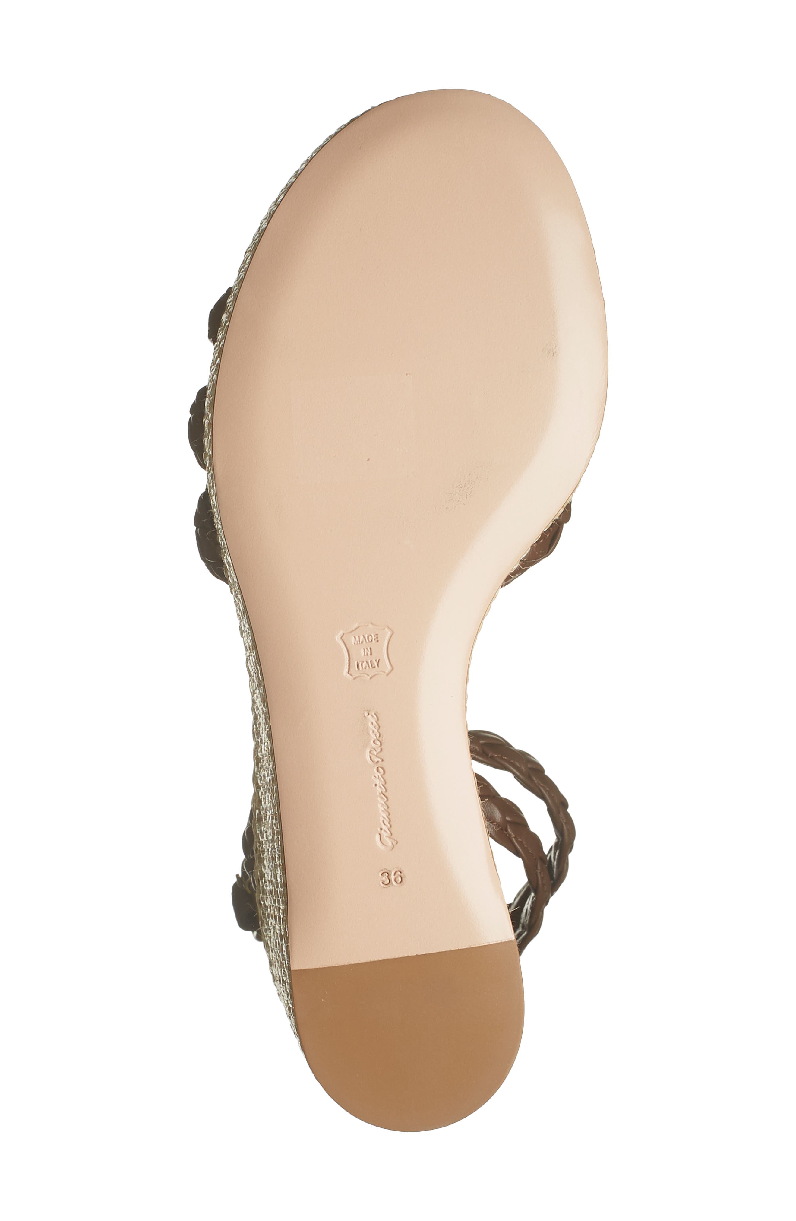 Gianvito Rossi Braided Espadrille Platform Wedge Sandal, Alternate, color, 