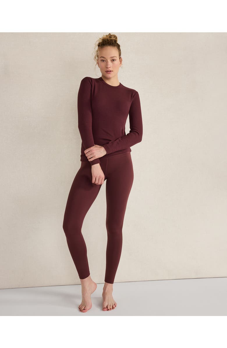 HAVEN Essential Organic Cotton Long Sleeve Tee, Main, color, Burgundy Berry