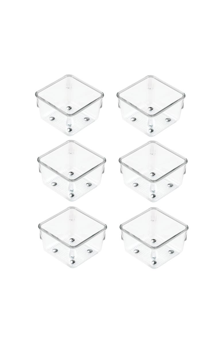 iDesign Drawer Organizer Bins - Set of 6 - Clear, Main, color,