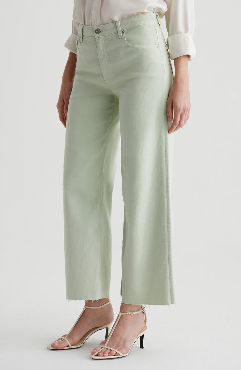 AG Saige Raw Hem Ankle Wide Leg Jeans, Alternate, color, Pistachio