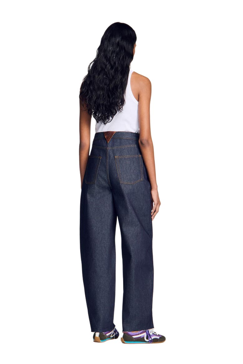 Barrel jeans with metal details, Alternate, color, Blue jean