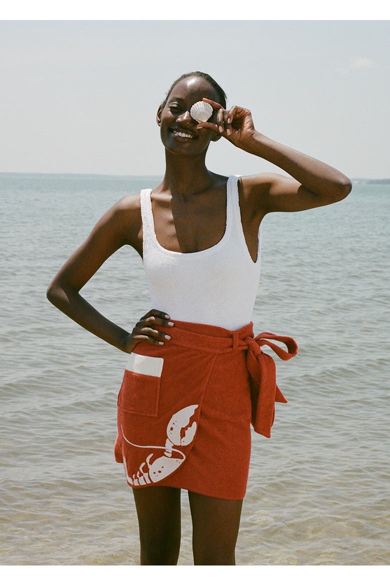 Better Half Hand Towel Mini Skirt, Alternate, color, Red