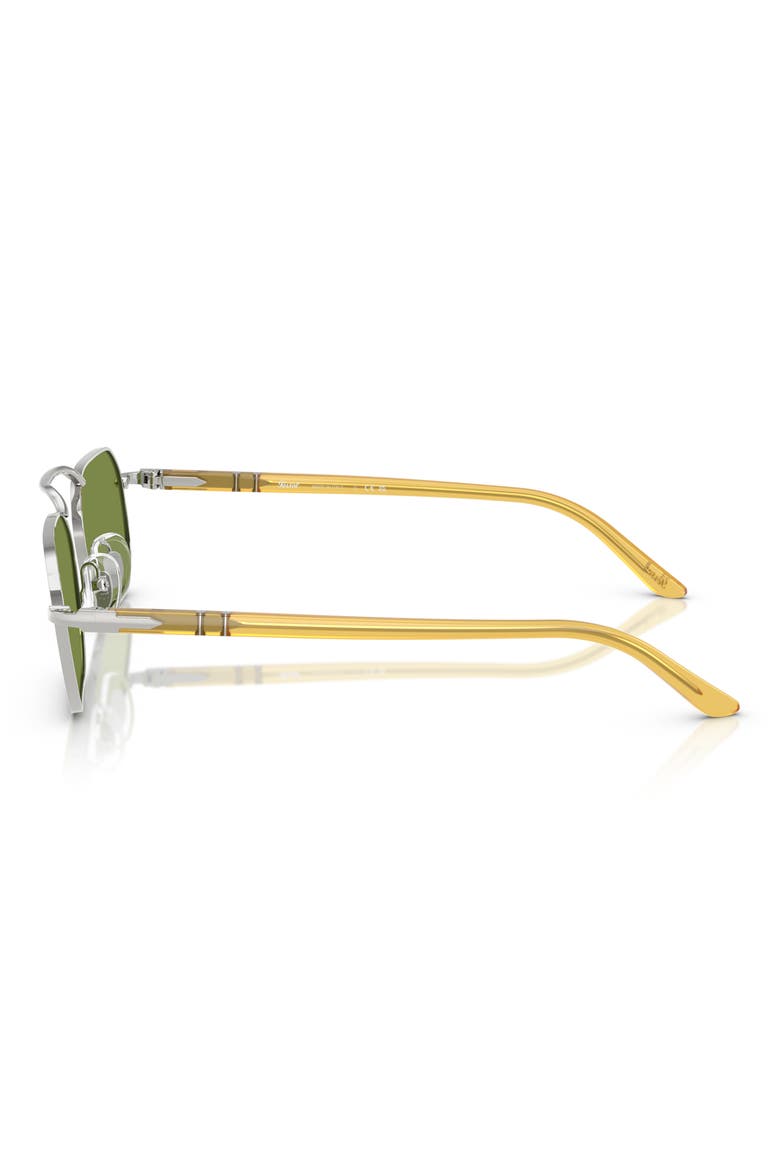 57mm Polarized Rectangular Sunglasses, Alternate, color, SILVER