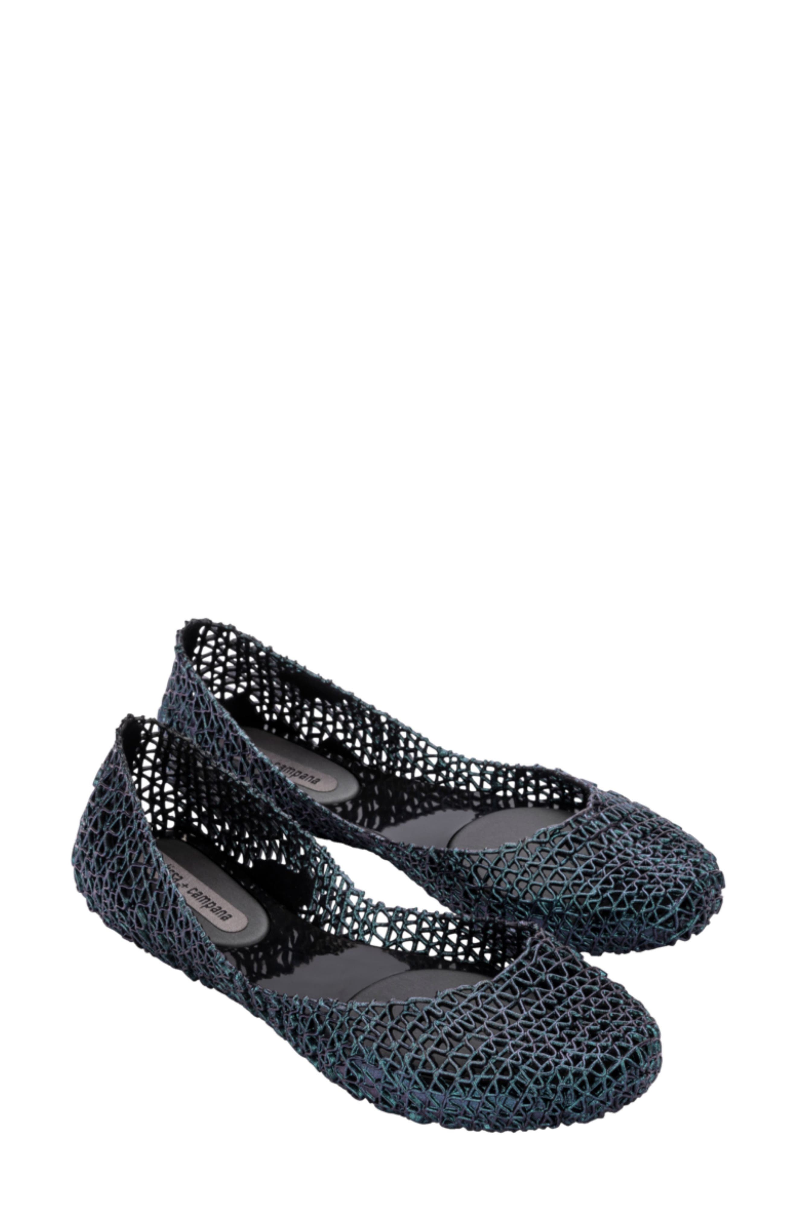 Melissa Campana Papel Flat, Main, color, Black Multicolor