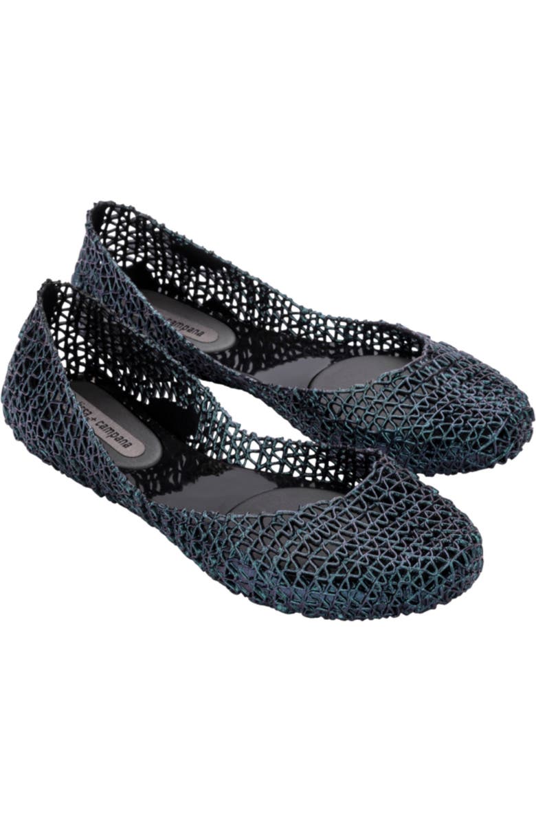 Melissa Campana Papel Flat, Main, color, Black Multicolor