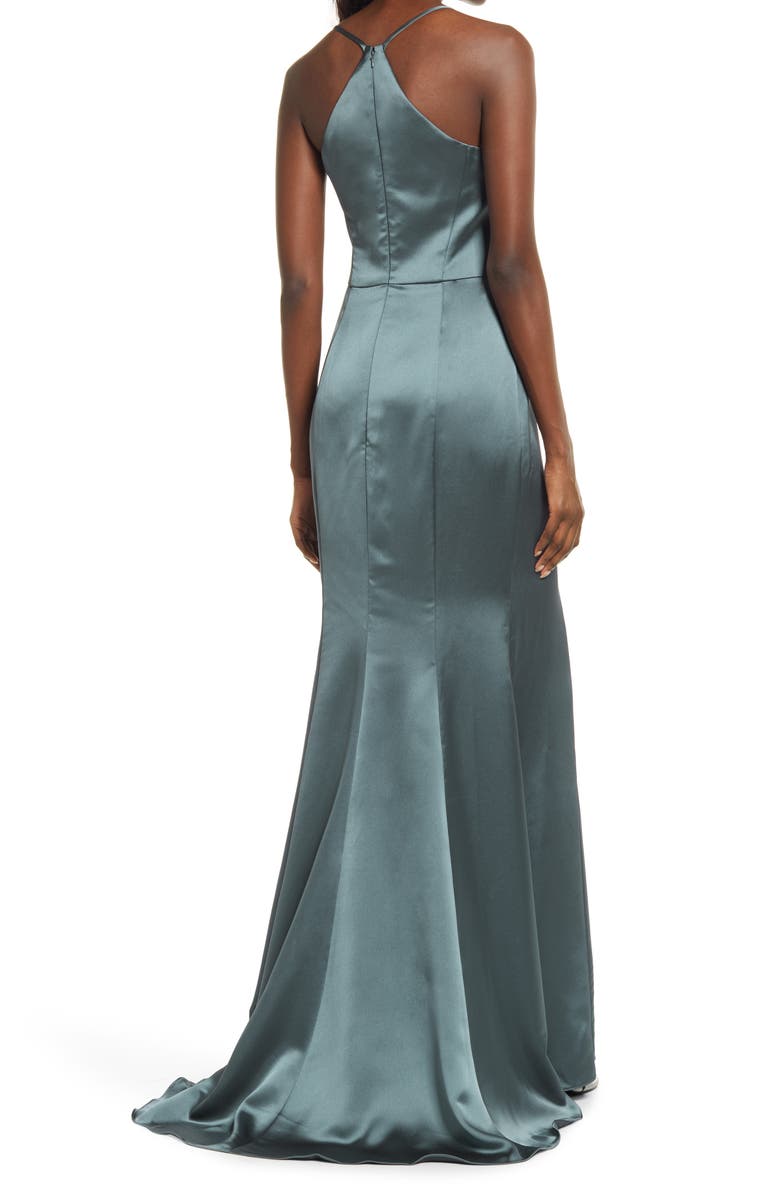 Amsale Everly Sleeveless Satin Mermaid Gown, Alternate, color,