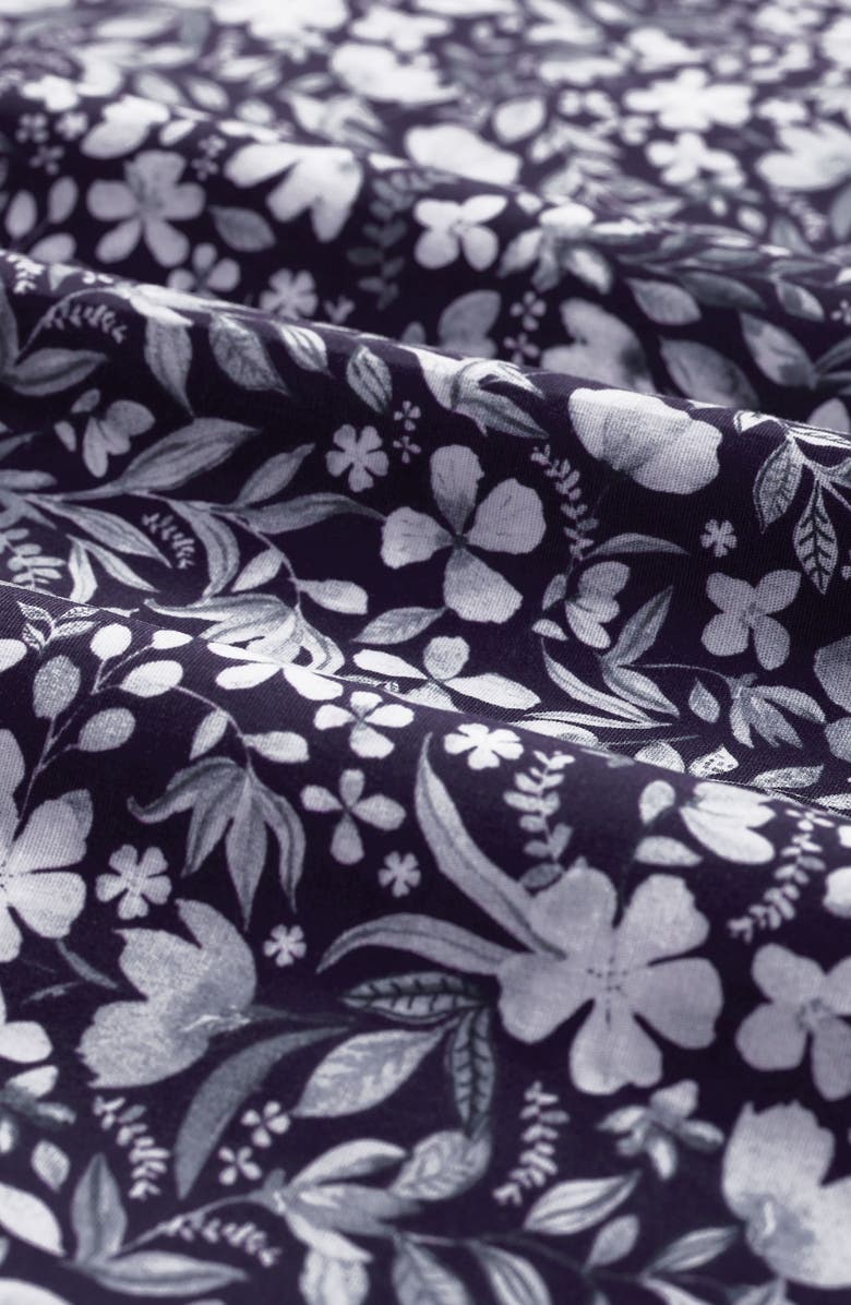 Bugatchi Axel Shaped Fit Floral Stretch Button-Up Shirt, Alternate, color, Black