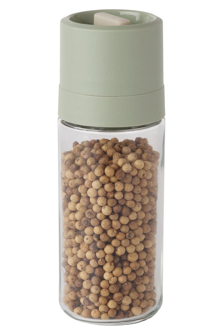 Leo Balance Glass Salt & Pepper Grinder Set, Alternate, color, GREEN