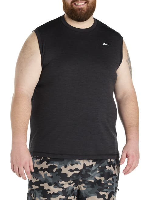 Reebok Big & Tall Performance Melange Sleeveless Shirt In Black