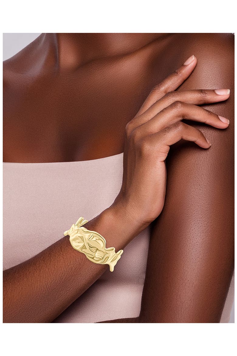 Organic Molten Cuff Bracelet, Alternate, color, GOLD