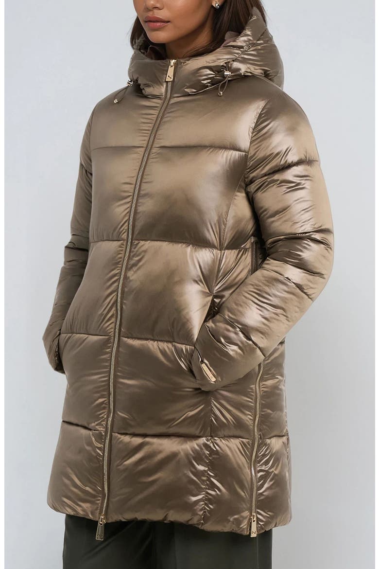 Alicia Water Resistant Hooded Parka Puffer Jacket, Alternate, color, MOCHA