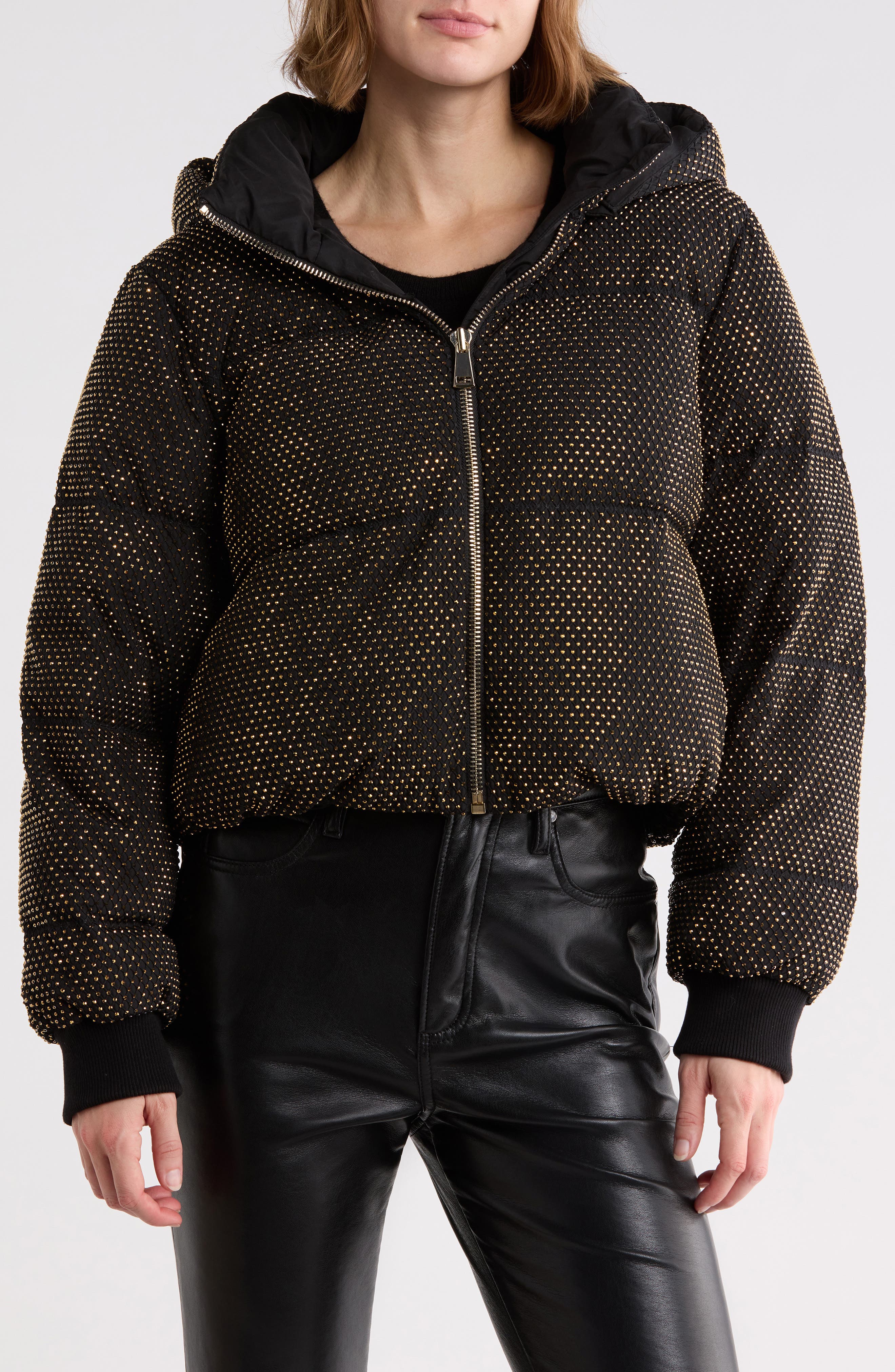 Robena Embellished Cropped Down Puffer Jacket