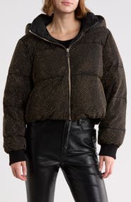 ALICE + OLIVIA Robena Embellished Cropped Down Puffer Jacket