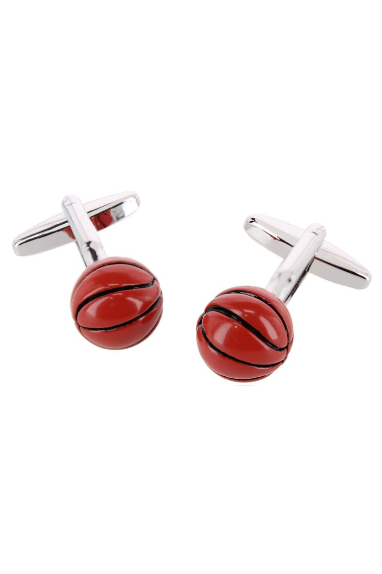 The Athletic Club Basketball Cufflinks, Main, color, Orange