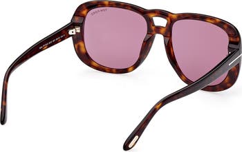 56mm Gradient Aviator Sunglasses