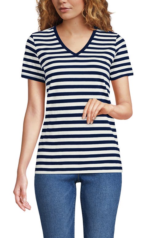 Lands' End Relaxed Supima Cotton V-neck T-shirt In Blue