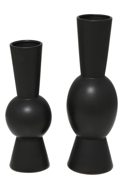 Set of 2 Assorted Ceramic Vases