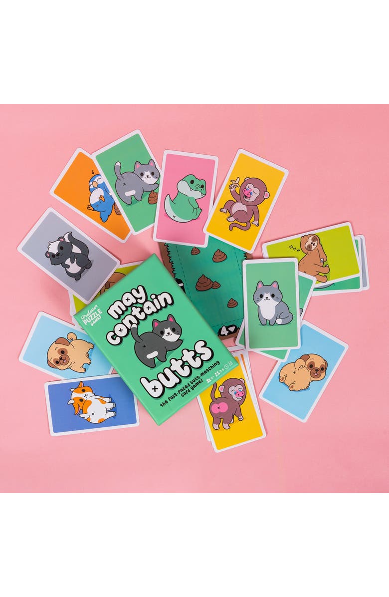 Professor Puzzle Animal Buttmatching Card Game, Alternate, color, Multicolored