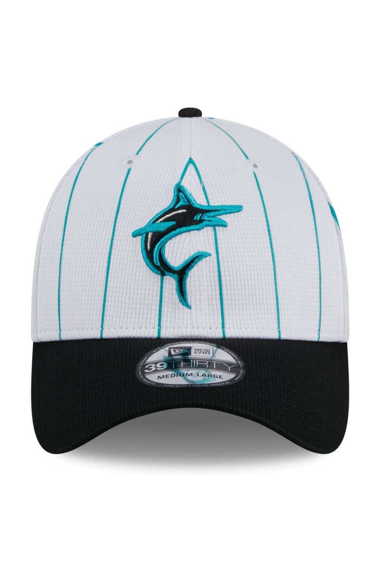 Men's New Era  White Miami Marlins 2024 Batting Practice 39THIRTY Flex Hat, Alternate, color, White