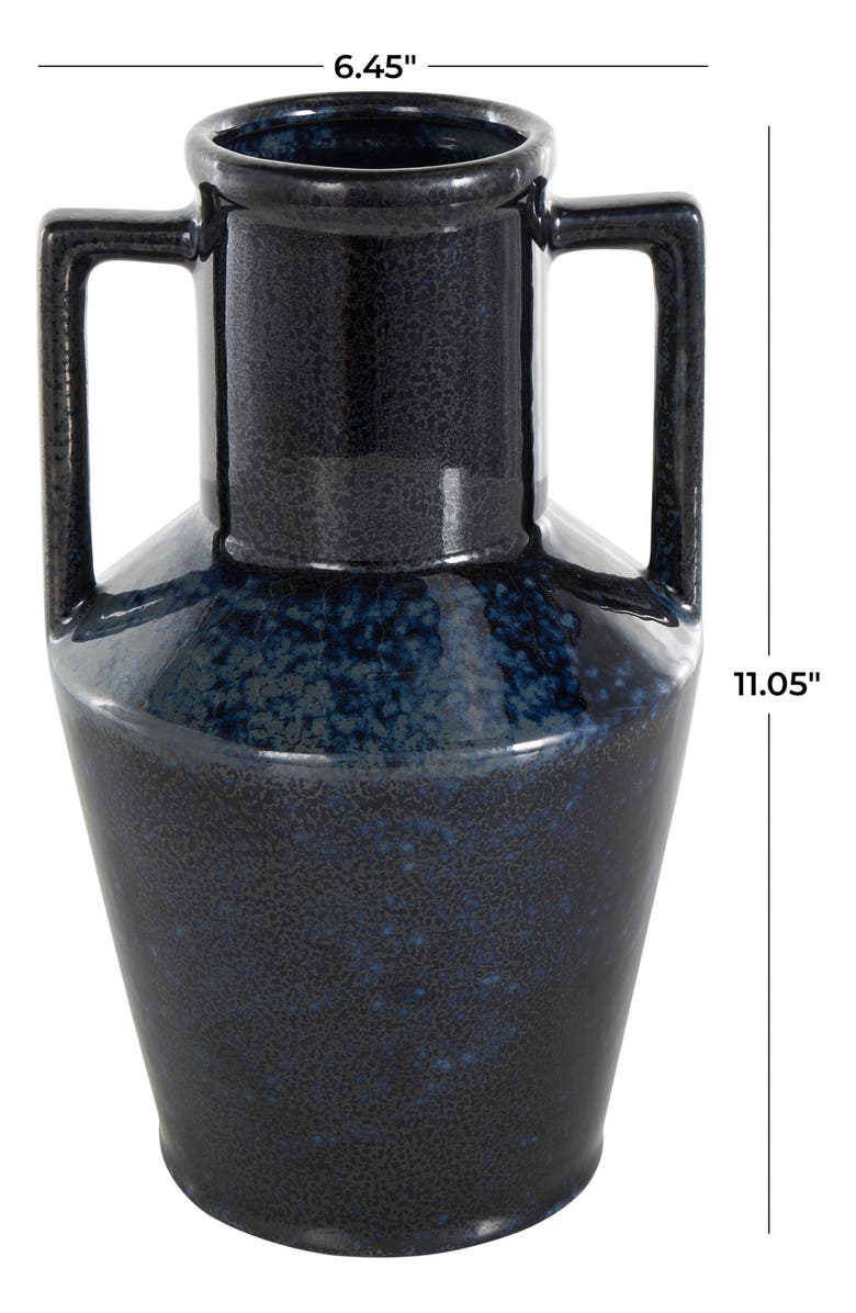VIVIAN LUNE HOME Dark Blue Ceramic Vase, Alternate, color, Dark Blue
