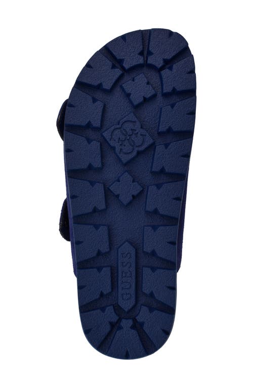 Guess Women's Fasten Double-buckle Footbed Sandals In Medium Blue