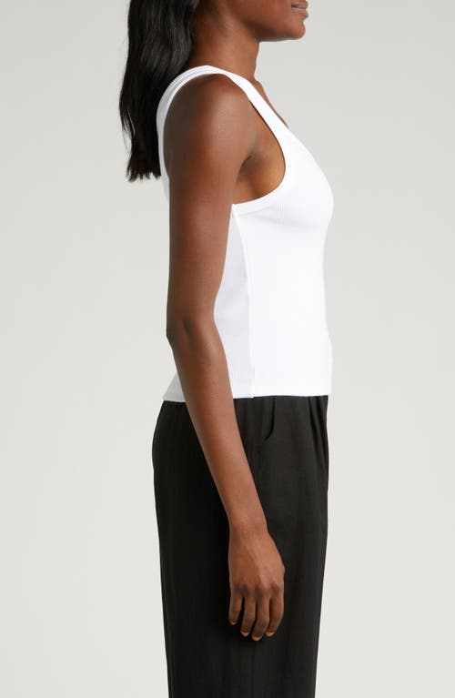 Rolla's Toni Stretch Organic Cotton Ribbed Crop Tank In White