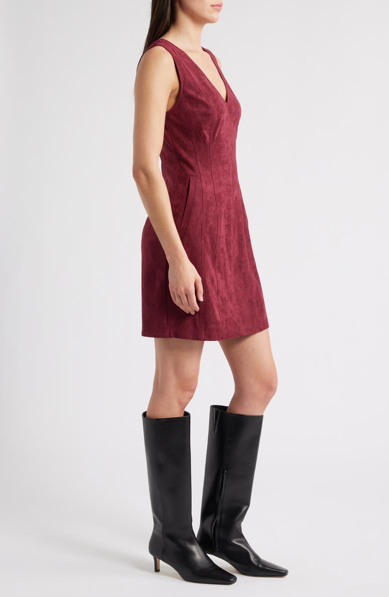 CIEBON Nasha Faux Suede Sheath Dress, Alternate, color, Maroon
