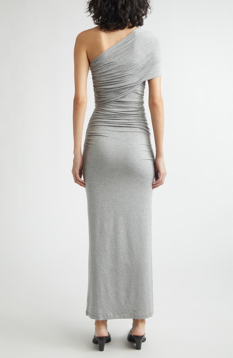 Stella McCartney One-Shoulder Twisted Jersey Dress, Alternate, color, Grey Melange