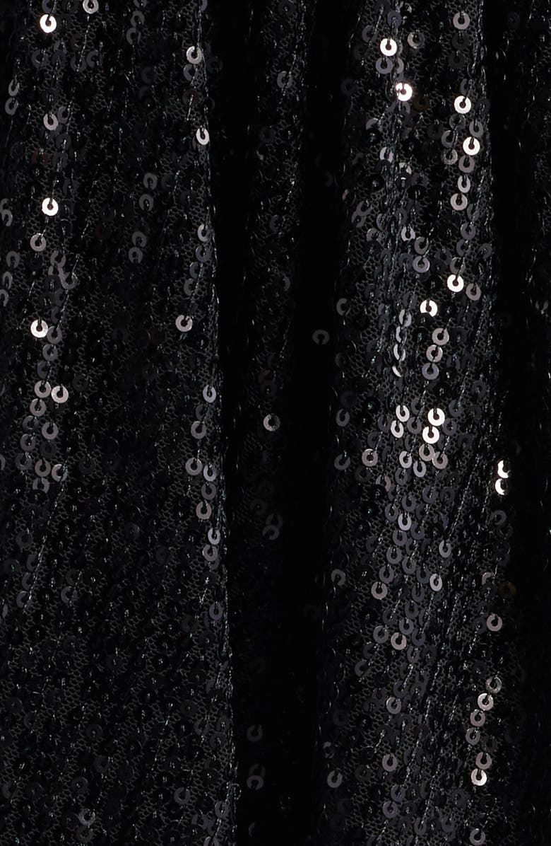 BOSS Orange Dillio Sequin Mesh Long Sleeve Cocktail Dress, Alternate, color, Black