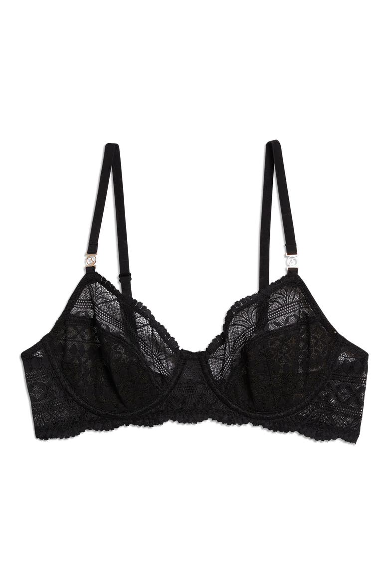 Idole Classique Lace Underwire Bra, Alternate, color, BLACK