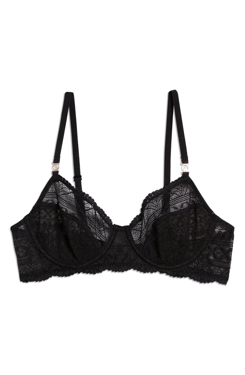 Etam Idole Classique Lace Underwire Bra, Alternate, color, Black