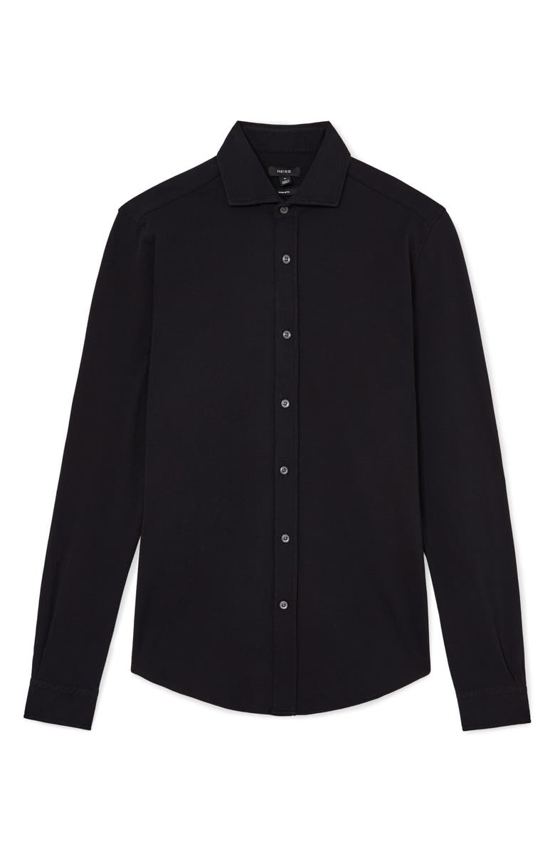 Reiss Dasilva Regular Fit Cotton Button-Up Shirt, Alternate, color, Navy