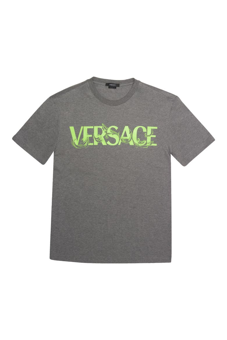 Barocco Logo Cotton Graphic Tee, Alternate, color, MEDIUM GREY MELANGE