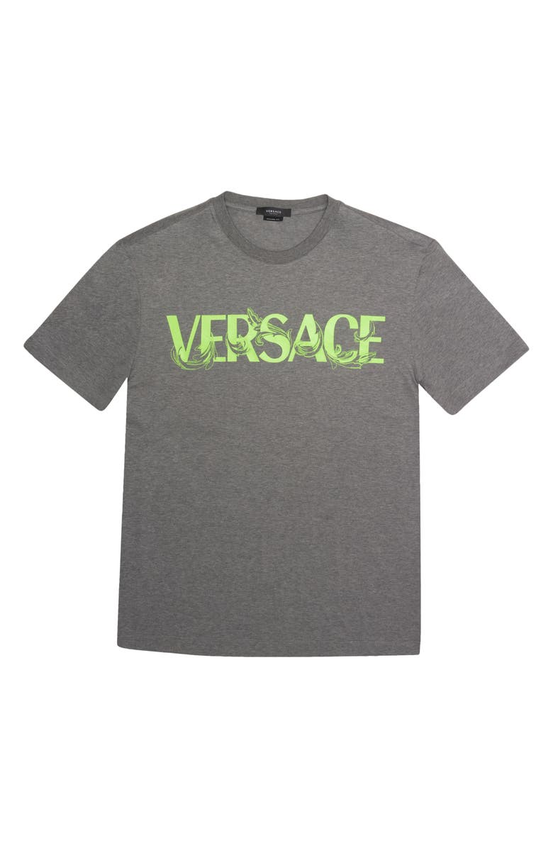 Versace Barocco Logo Cotton Graphic Tee, Alternate, color, 