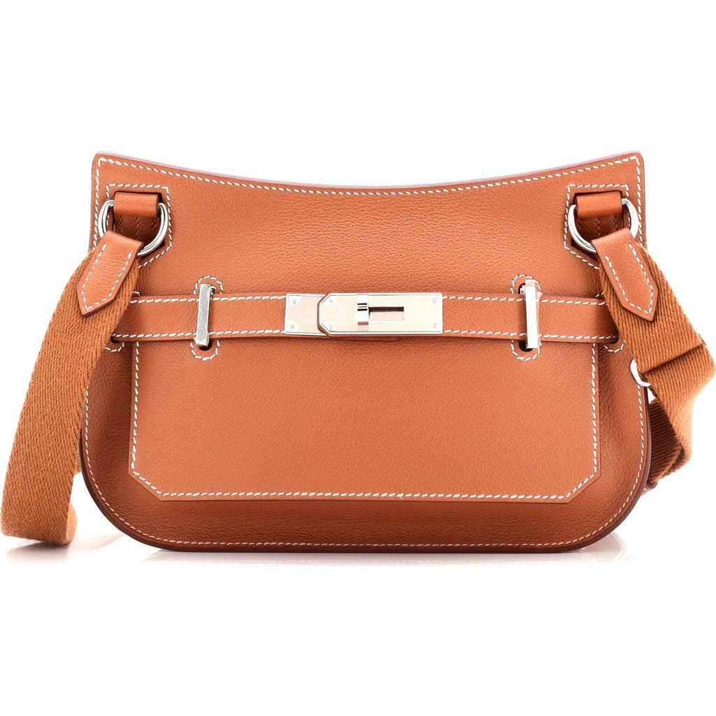 Pre-owned Hermes Hermes Jypsiere Bag Evercolor Mini In Gold