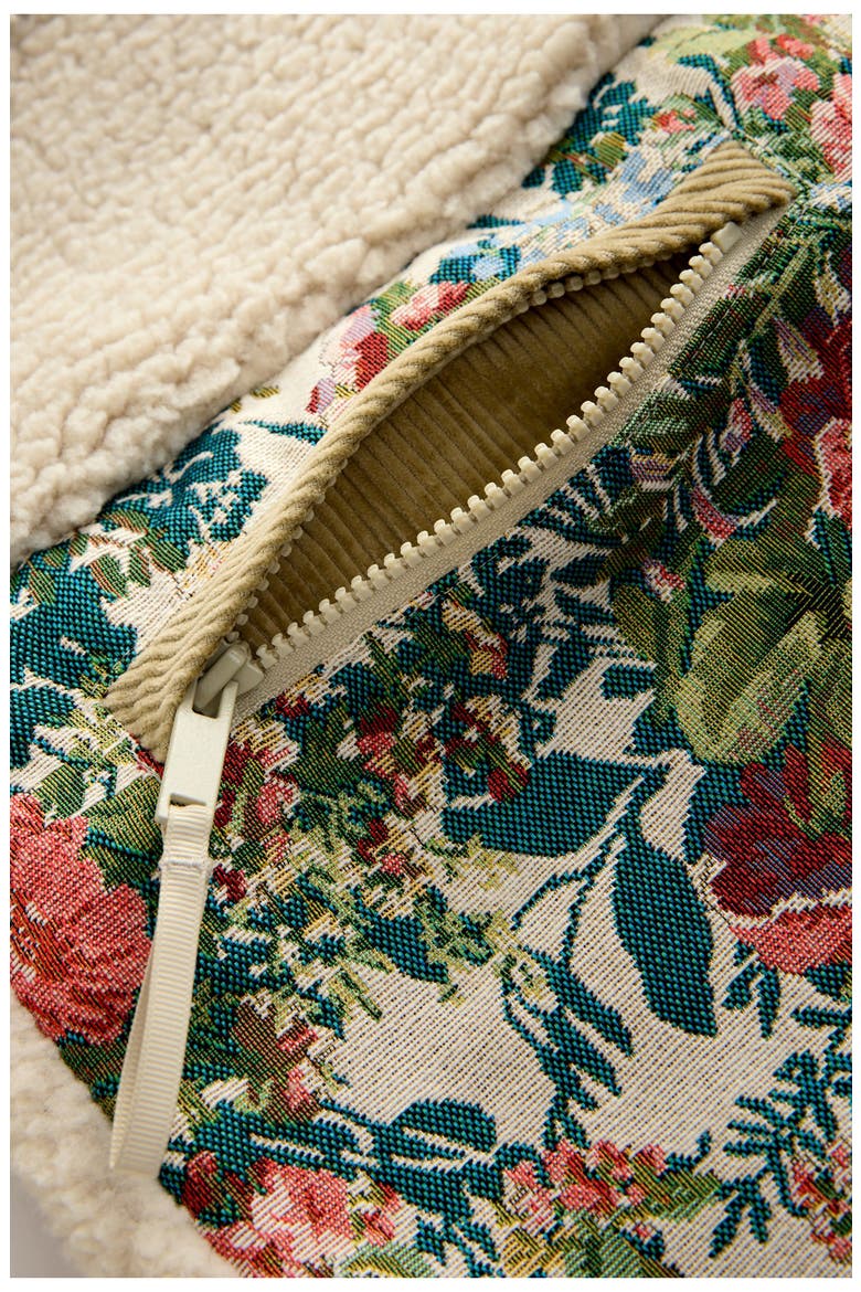 Floral Mixed Media Jacket, Alternate, color, NEUTRAL