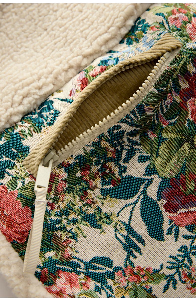 NEXT Floral Mixed Media Jacket, Alternate, color, Neutral