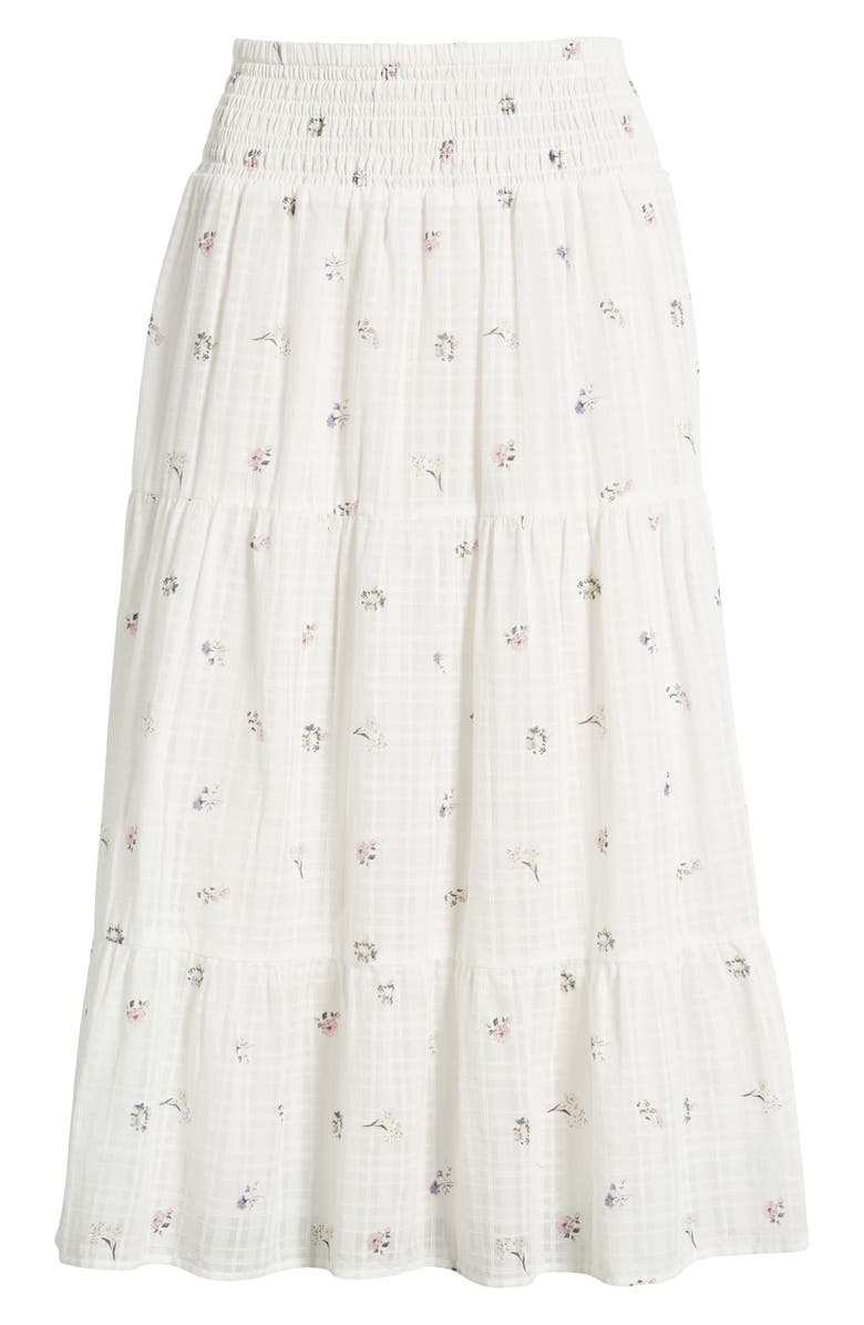 Rails Edina Floral Tiered Cotton Midi Skirt, Alternate, color, 