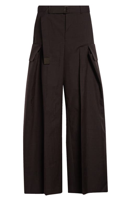 Sacai Suiting Cargo Pants In Brown