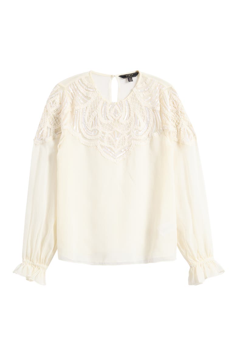 Artwork Embellished Top, Alternate, color, CREAM