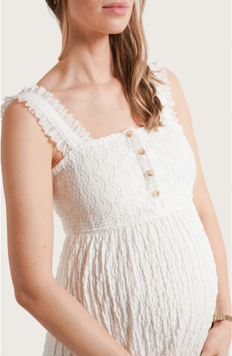 Nom Maternity Emma Maternity & Nursing Maxi Dress, Alternate, color, White Lace