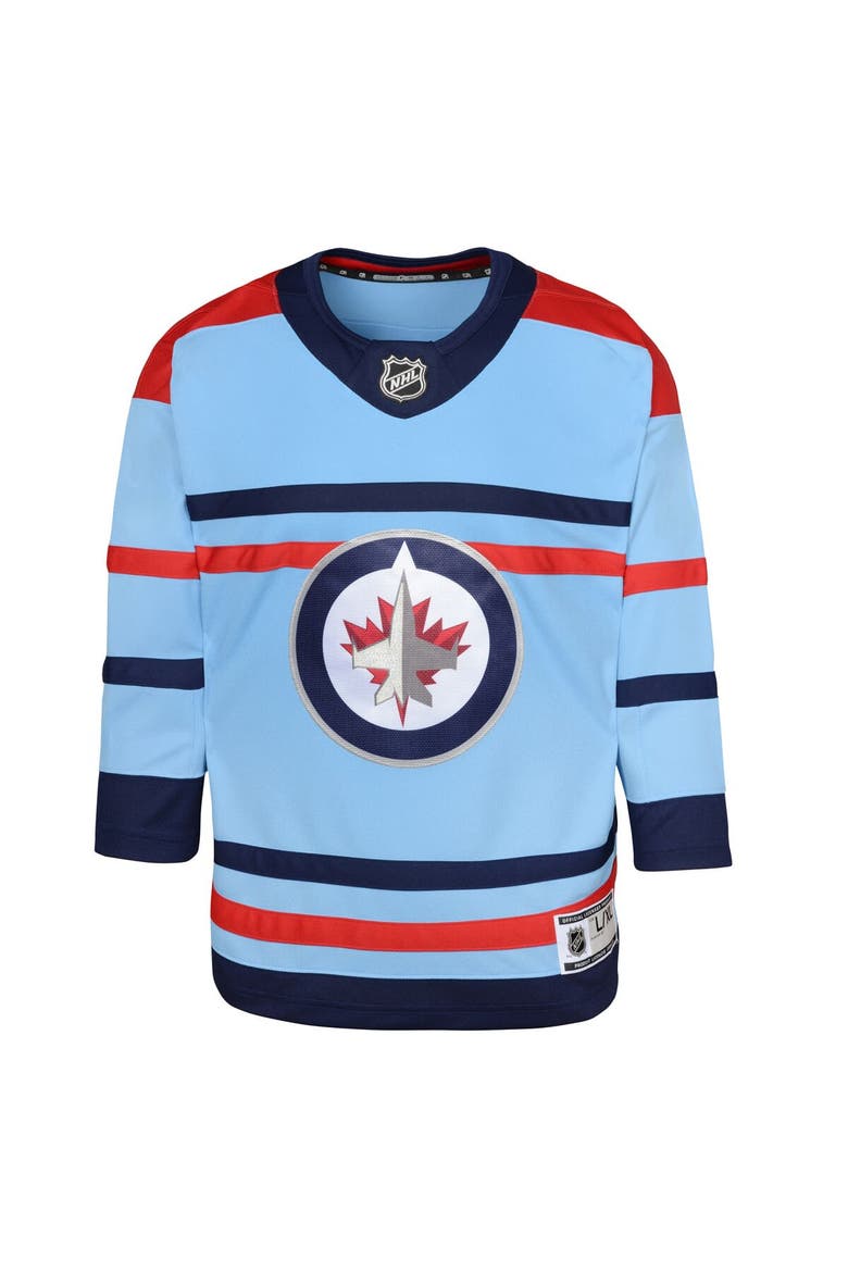 Youth  Light Blue Winnipeg Jets Anniversary Premier Jersey, Alternate, color, Light Blue