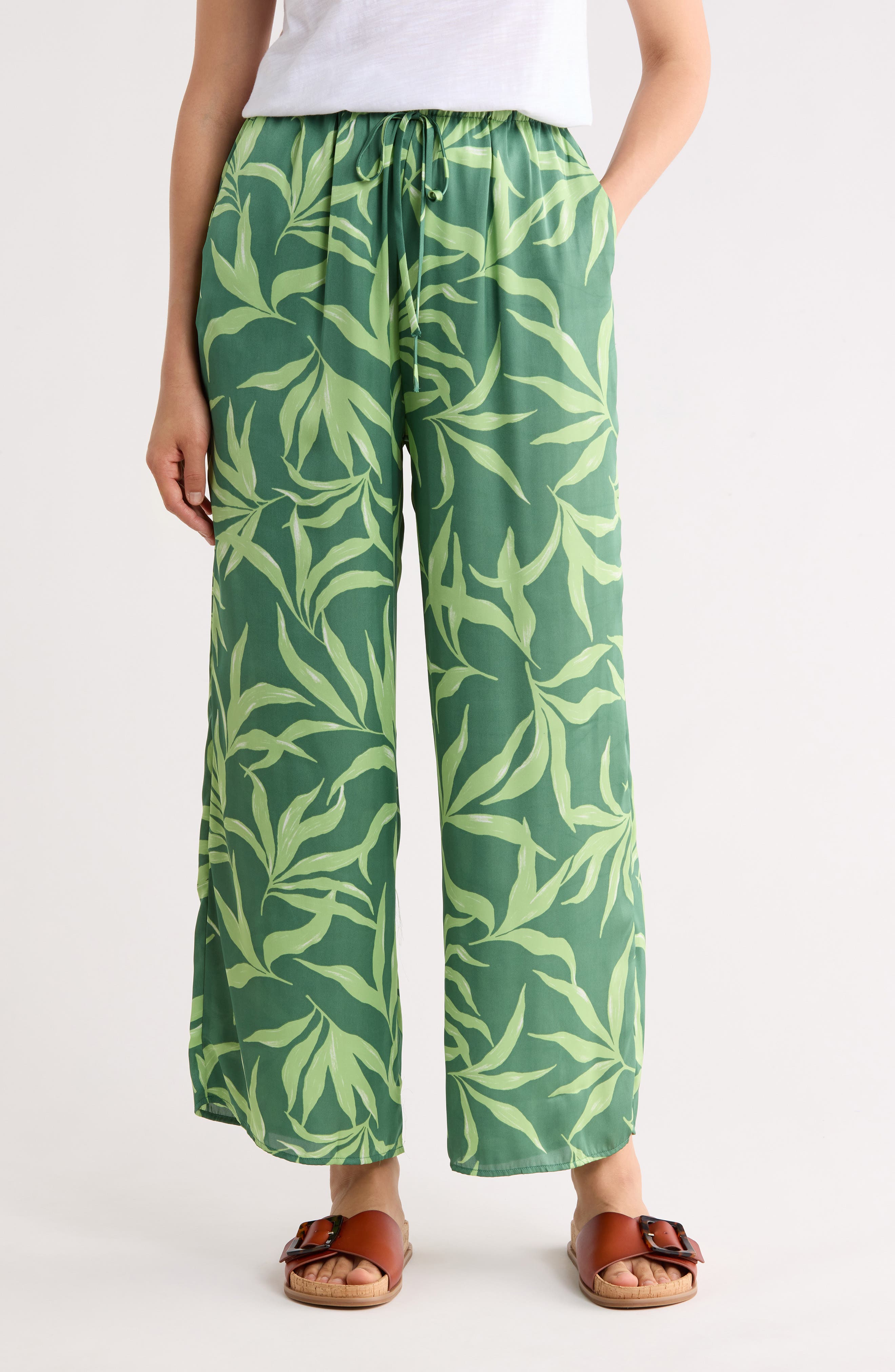 Printed Wide Leg Pants