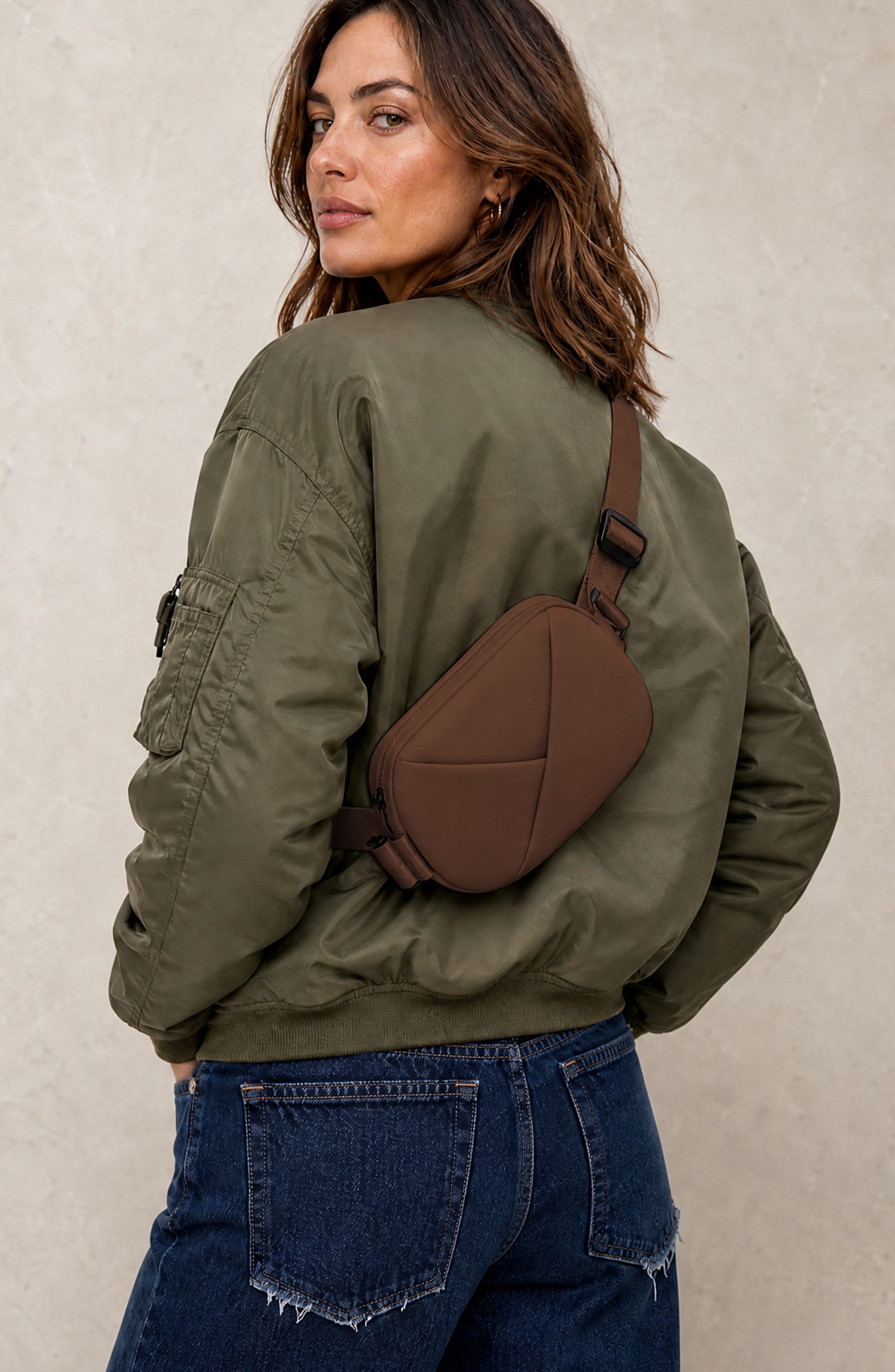Origami Sling Bag and Belt Bag For Women, Alternate, color, Sepia