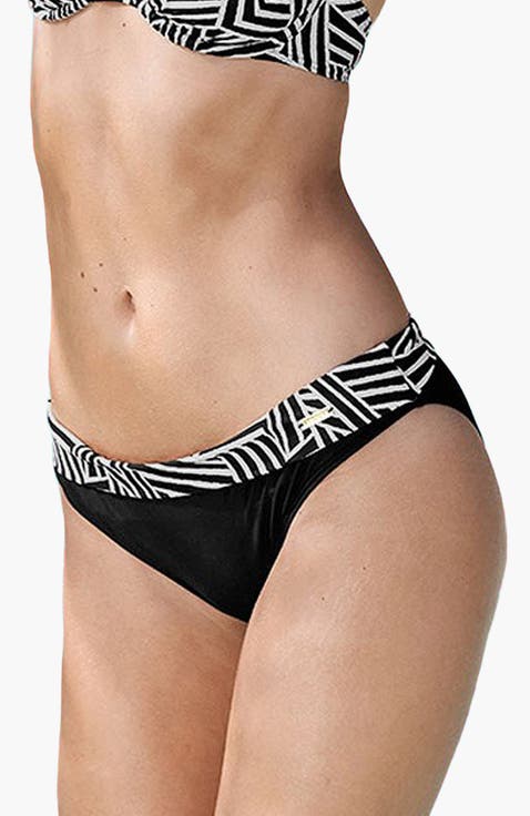 Women's Geometric Print Fold Over Bikini Bottom